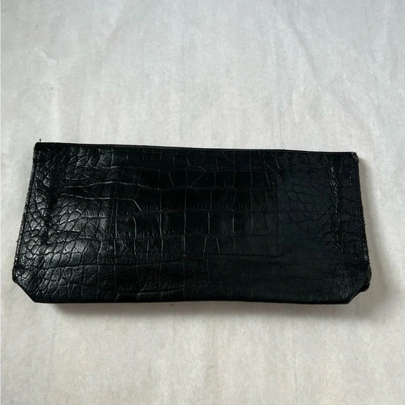 Rare Barbara Rihl Women Black Crocodile Leather Clutch One Size - Picture 5 of 8